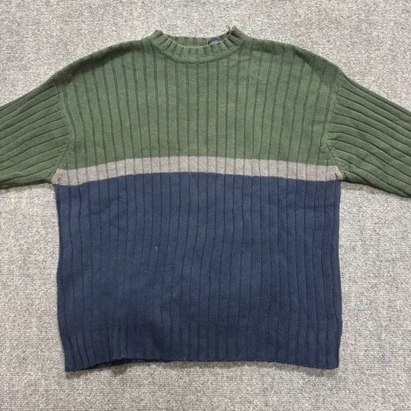 VTG Gap Pullover Knitted Sweater Men's L Multi-color Cotton Blend Y2K Thrashed - Picture 3 of 11
